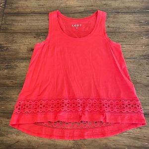 The Loft Red Lace Tank Top
